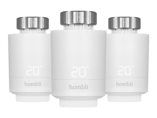 Hombli HBPP-0112 - Expansion Pack - radiatortermostat - smart, 2+1 - trådløs - Bluetooth LE - hvit (en pakke 3)