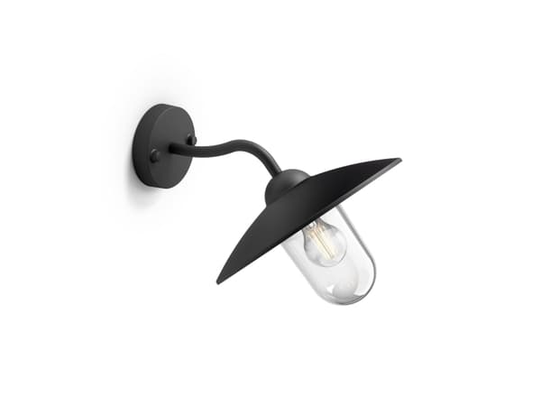 Philips myGarden Hammock vägglampa 60 W E27 ljuskälla medföljer ej, Väggbelysning för utomhusbruk, Svart, Gjuten aluminium, Syntet, IP44, I, Ytmonter Svart