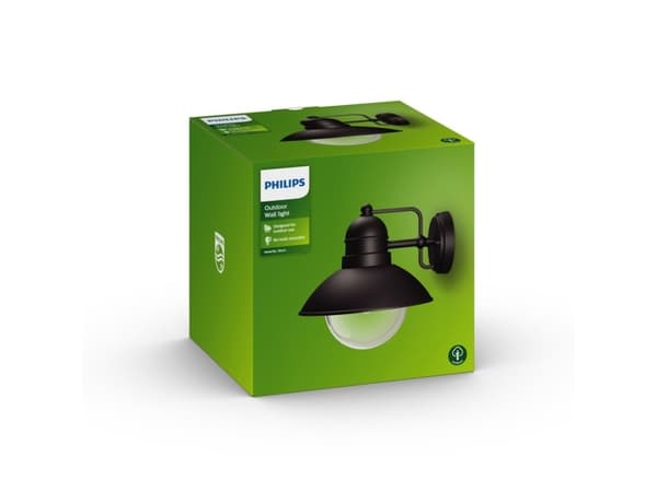 Philips myGarden Seinävalaisin, Seinävalaistus ulkotiloihin, Musta, Alumiini, Lasi, IP44, I, Pinta