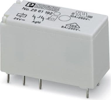 PHOENIX CONTACT Plug-in mini effektrelä, med strömkontakt, 2 växelkontakter, ingångsspänning 24 V DC