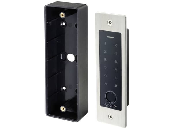 Sygonix SY-5231014 Fingeraftryk/RFID-adgangssystem Planforsænket 12 V/DC, 18 V/DC IP55 med belyst tastatur