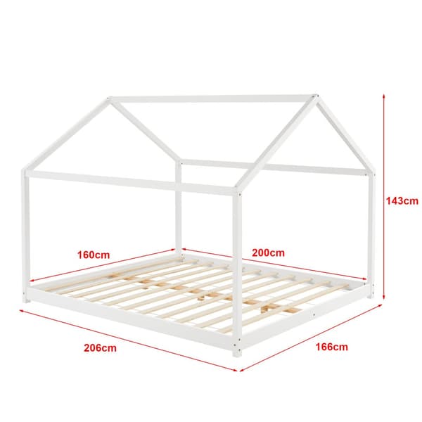 Juniorsäng Cerro 200x160 cm furu vit matt, lackad [en.casa]