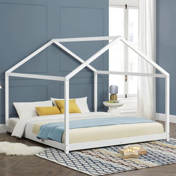Juniorsäng Cerro 200x160 cm furu vit matt, lackad [en.casa]