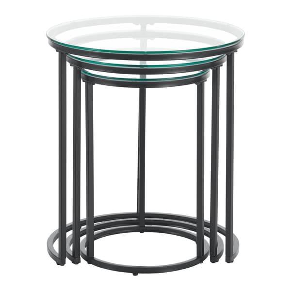 Soffbord Kyyjärvi set om 3 rund glas [en.casa]