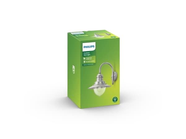 Philips myGarden Raindrop-vegglampe, 60 W, E27, ingen pære, Vegglys, Antrasitt, Aluminium, Syntetiske, IP44, Hage, Terrasse, I