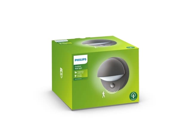 Philips myGarden June vägglampa 12 W E27 P45 ljuskälla medföljer inte, Väggbelysning för utomhusbruk, Svart, Gjuten aluminium, IP44, Fasad, Trädgård,