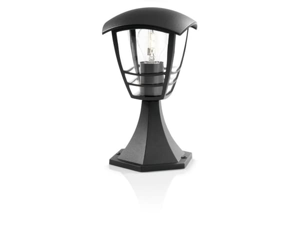 Philips myGarden Creek piedestal-/gånglampa 60 W E27 ljuskälla medföljer inte, Utomhus pelar-/stolpbelysning, Svart, Gjuten aluminium, IP44, Trädgård Svart