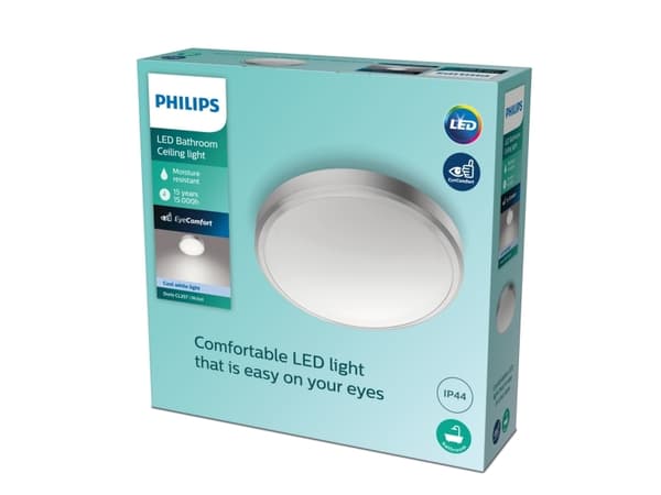 Philips Toiminnollinen Kattovalaisin, LED, Ei vaihdettavissa oleva hehkulamppu, 1700 lm, IP44, Nikkeli