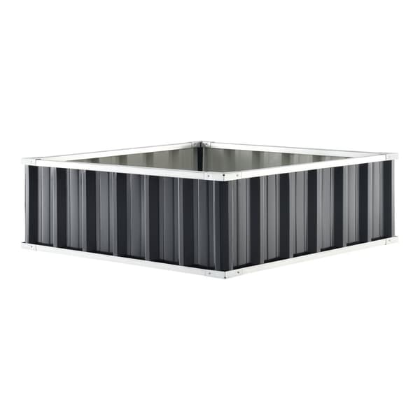 Odlingslåda Zevenaar 90x90x30 cm stål antracitgrå [en.casa]