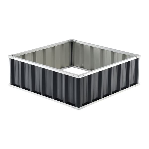 Odlingslåda Zevenaar 90x90x30 cm stål antracitgrå [en.casa]
