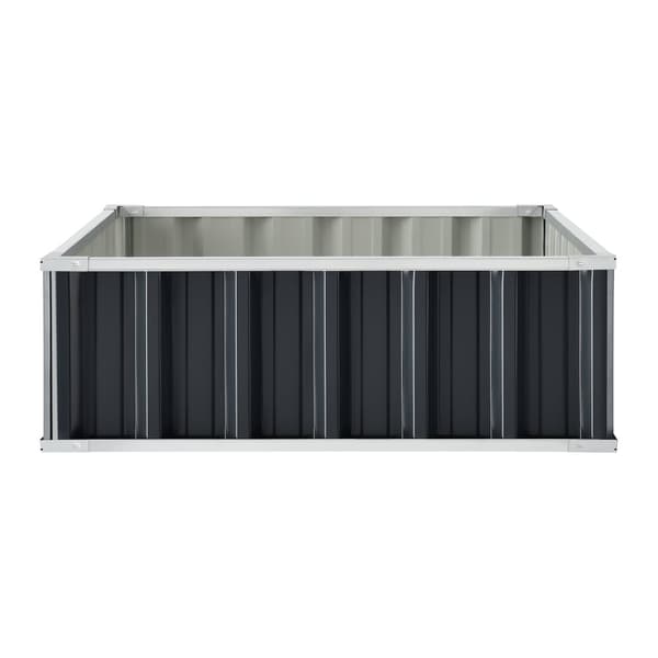 Odlingslåda Zevenaar 90x90x30 cm stål antracitgrå [en.casa]