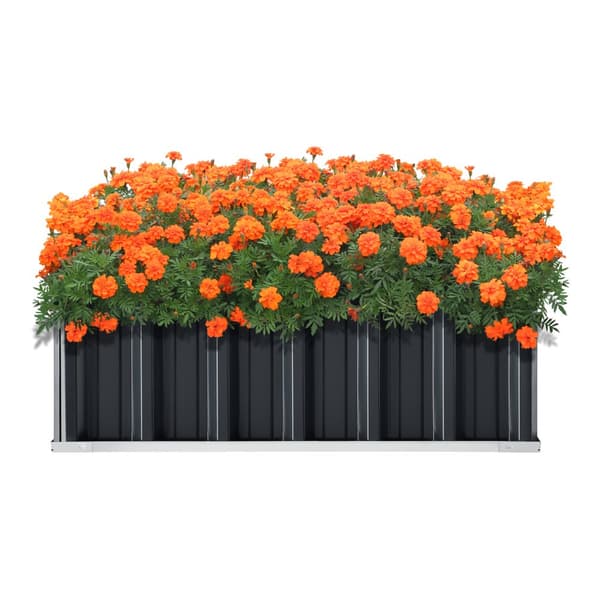 Odlingslåda Zevenaar 90x90x30 cm stål antracitgrå [en.casa]