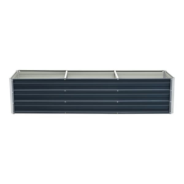 Odlingslåda Nijmegen 183x47x40 cm stål antracitgrå [en.casa]