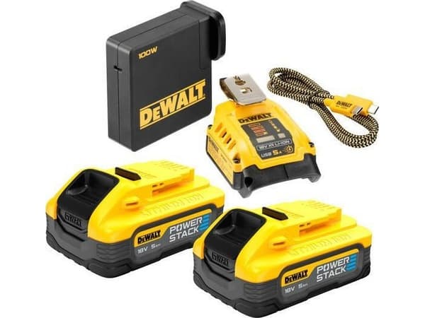 Dewalt DEWALT MŁADOWARKA / ADAPTER USB +2x5,0Ah POWER STACK