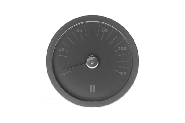 Rento badstuetermometer, aluminium, sort, rundt