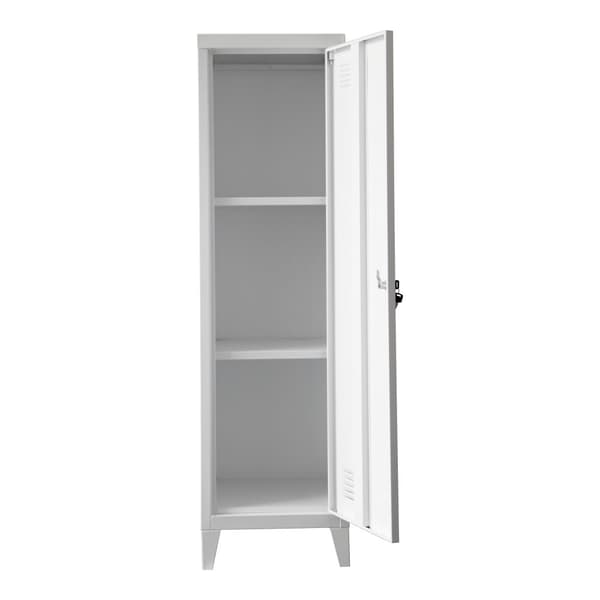 Metallskåp Kurikka 137x38x38 cm stål vit [en.casa]