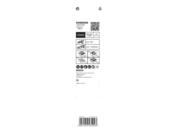 Bosch Expert 2 608 900 415, Puukkosahanterä, Tiili, Runsashiilinen teräs (HCS), Sininen, 19 cm, 1,27 cm