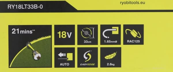 Ryobi RY18LT33B-0 ruohotrimmeri - 18V