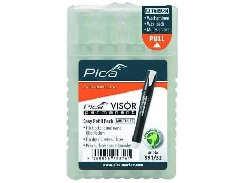 Pica VISOR permanent refill sett, hvit