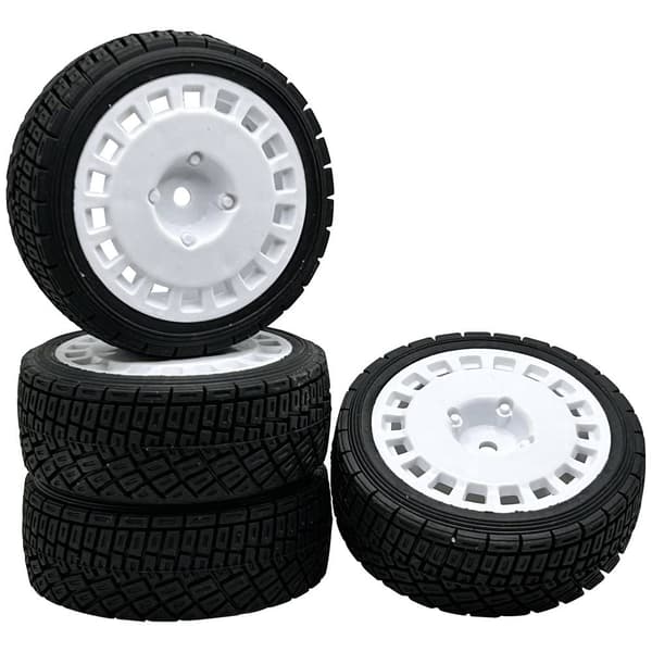 Reely 1:10 Gatumodell, Sportbil, Rally Kompletta hjul Rally RA Vit 4 st