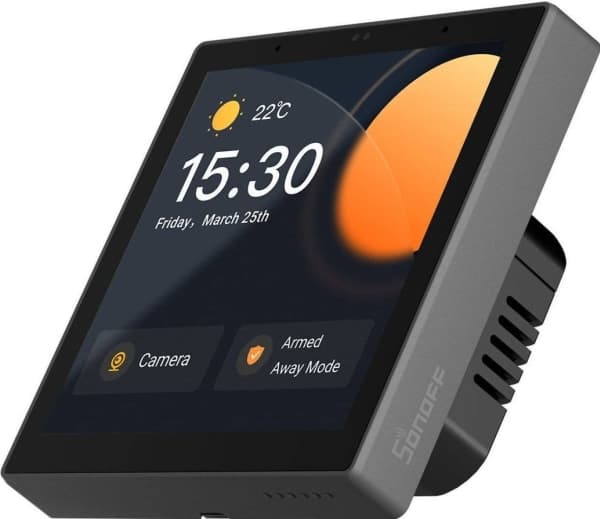 Sonoff smarthuskontrollpanel med berøringsskjerm Zigbee 3.0 Google Assistant, Alexa svart (NSPanel Pro)