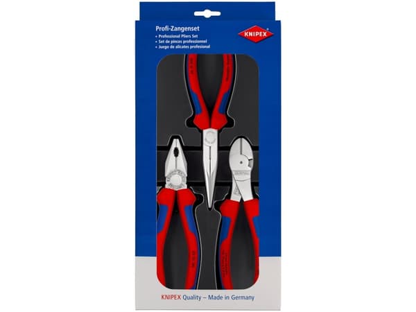 Knipex 00 20 11 V01, Tangsett, Plast, Stål, Plast, Blå, Rød, 180 mm, 20 cm