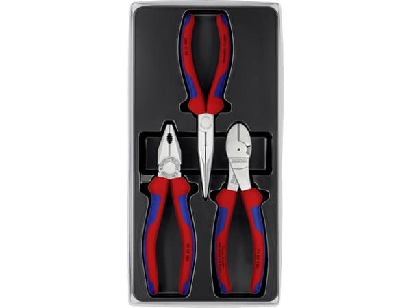 Knipex 00 20 11 V01, Tangsett, Plast, Stål, Plast, Blå, Rød, 180 mm, 20 cm