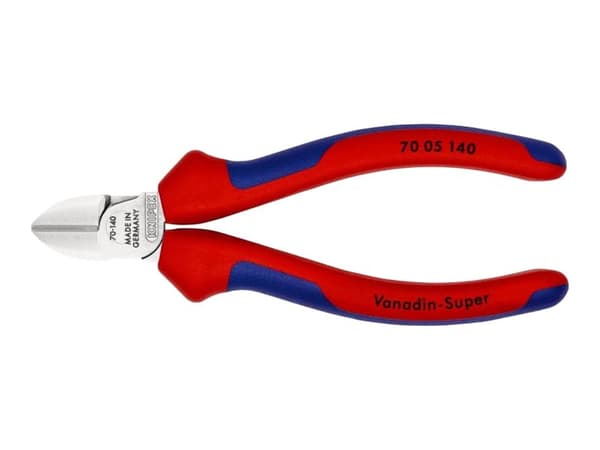 Knipex 70 05 140, Sivuleikkurit, 1 mm, Kromivanadiini-teräs, Muovi, Sininen, Punainen, 140 mm