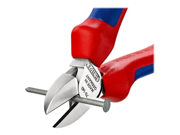 Knipex 70 05 140, Sivuleikkurit, 1 mm, Kromivanadiini-teräs, Muovi, Sininen, Punainen, 140 mm