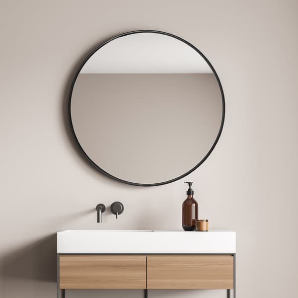 Väggspegel Ordona Ø40 cm aluminium rund [en.casa]