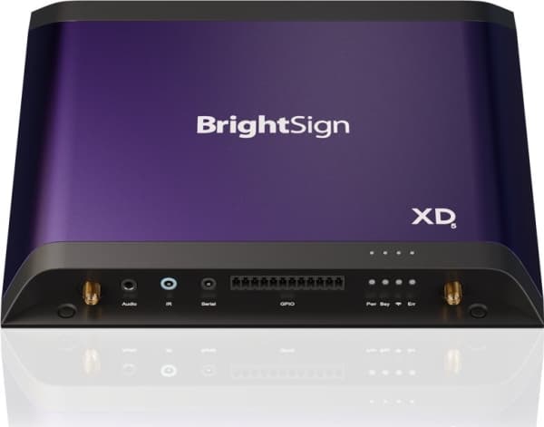 BrightSign XD235, Violetti, H.264, H.265, M2TS, MKV, MOV, MP4, TS, 3840 x 2160 pikseliä, SSD, 256 Gt, 4K Ultra HD