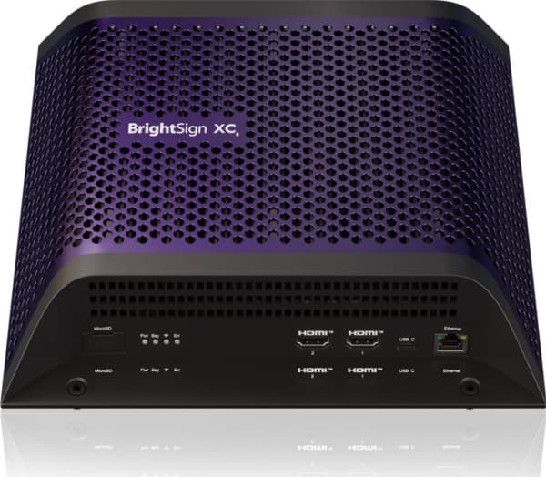 BrightSign XC4055, Violetti, H.264, H.265, M2TS, MKV, MOV, MP4, MPEG2, MPEG4, MTS, TS, TS4, VOB, BMP, JPEG, PNG, 7680 x 4320 pikseliä, AAC, MP2, MP3,