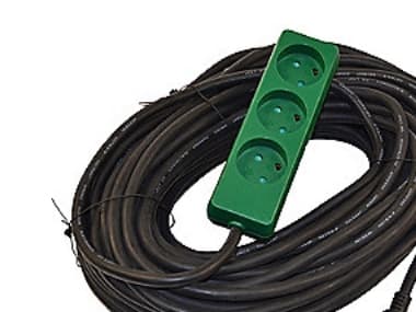 BLUE ELECTRIC Kabelsats - 25M - m/3 box - gjuten kontakt - Kabel: 3x1,5 mm2 Gummi-neopren