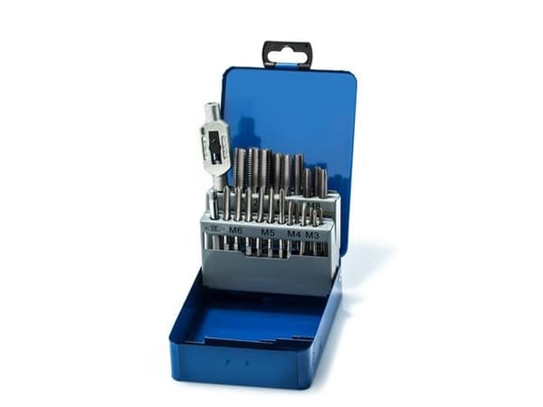 Thurmer Tools käsihammashanojen sarja HSS Standard M3-M12 21 kpl +vinssi