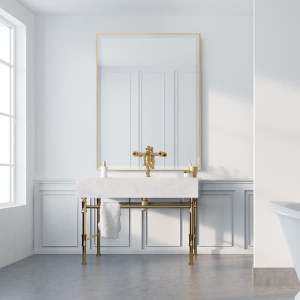 Väggspegel Novoli 91,8 x 61,8 cm guld [en.casa]