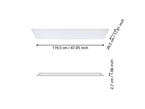 EGLO RABASSA PANEL 1195X295 3600LM 4000K HVID