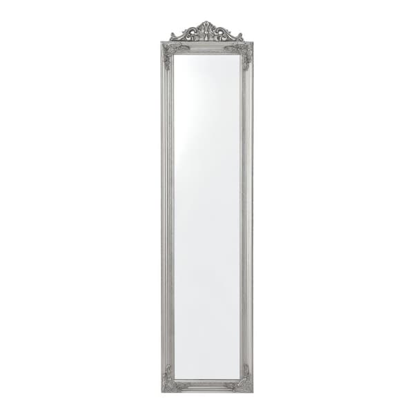 Golvspegel Arezzo helfigursspegel 160x40cm eukapyptus silver lutningsbar [en.casa]