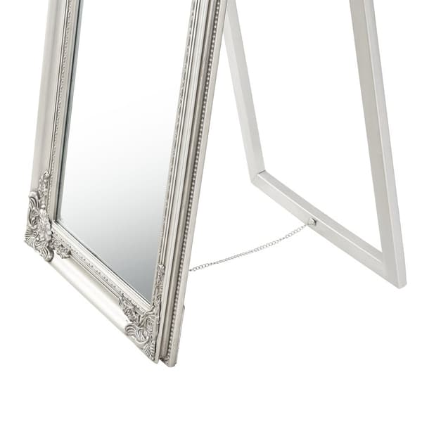 Golvspegel Arezzo helfigursspegel 160x40cm eukapyptus silver lutningsbar [en.casa]