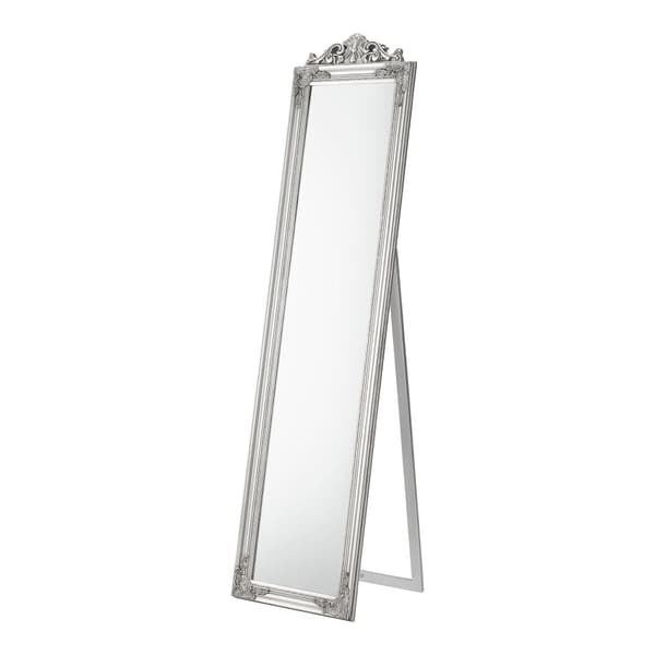 Golvspegel Arezzo helfigursspegel 160x40cm eukapyptus silver lutningsbar [en.casa]