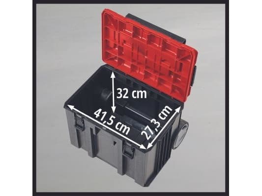 Einhell E-Case L, Verktøy boks, Polypropylen, Sort, Rød, 120 kg, Hengsel, 41,5 cm