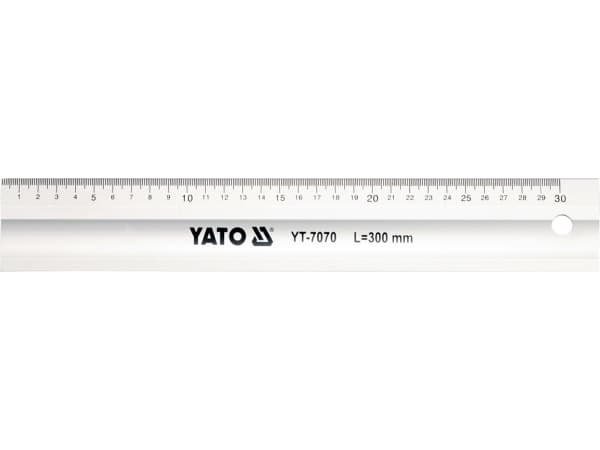 Yato YT-7070, Skrivbordslinjal, Gjuten aluminium, Gjuten aluminium, cm, mm, 300 mm, 1 styck