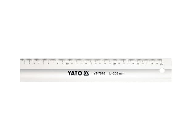 Yato YT-7070, Skrivbordslinjal, Gjuten aluminium, Gjuten aluminium, cm, mm, 300 mm, 1 styck