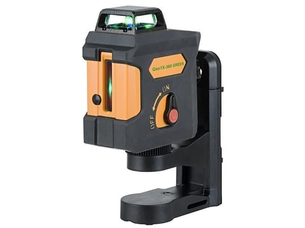 Geo-fennel-ristiviivalaser - Geo1X-360 vihreä itsetasaava, 1 laserristi Vihreä, Oranssi