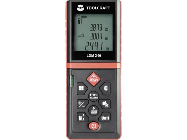TOOLCRAFT LDM X40 Laserafstandsmåler Kalibreret (ISO) 40 m