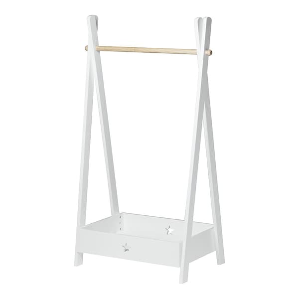 Laxe garderobestativ til børn 126x73x43 cm bambus hvid [en.casa].