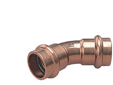 Conex MaxiPro bend 45 7/8 - Kuparipuristin, jopa 48 bar käyttöpaine, 3 kpl:n pussi