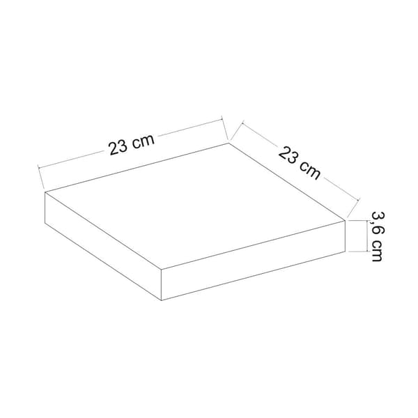 Vägghylla Bredebro 3,6x23x23 cm vit [en.casa]
