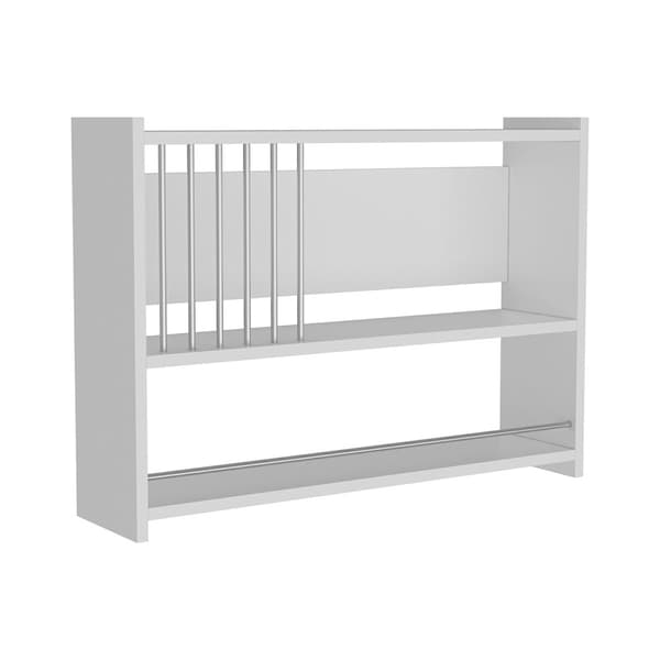 Vägghylla Helsingør 60x84x20 cm kryddhylla vit [en.casa]