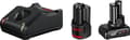 Miniatyrbild 1 av 3: Bosch 1 x GBA 12V 2,0Ah + 1 x GBA 12V 4,0Ah + GAL 12V-40 Professionellt hushållsbatteri AC