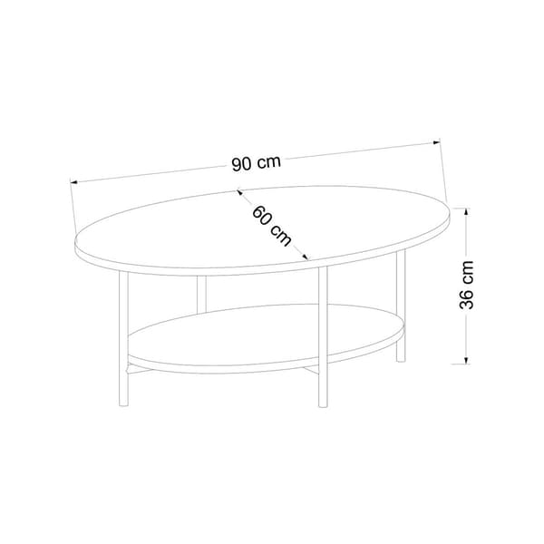Soffbord Fredericia 36x90x60 cm oval [en.casa]